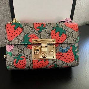 Gucci small padlock strawberry bag